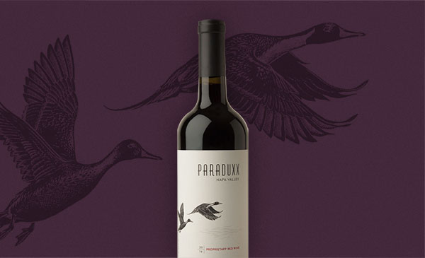 Image of Paraduxx wine bottle on colorful background