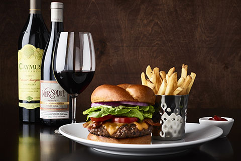 Image of Caymus and A Burger entree